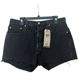 Levi's 501 Black High-Rise Denim Shorts Size 32